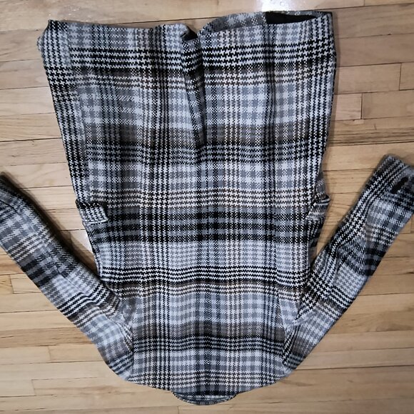 Express Men's Plaid Overcoat - Black & White Mod Check - Size Small - Excellent - Picture 2 of 4